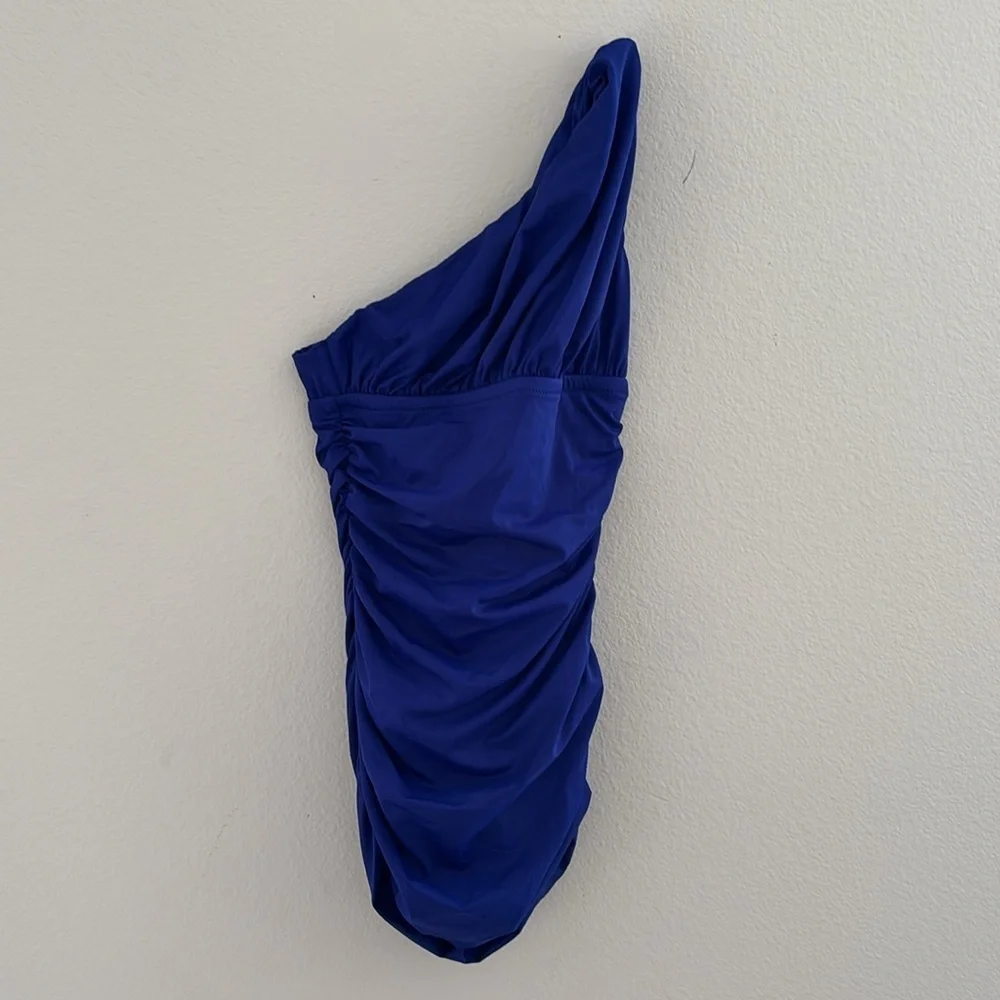 J.Crew Royal blue one strap ruched Bathing suit size 0